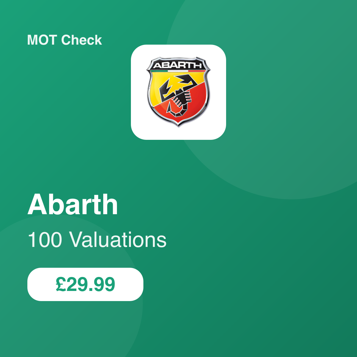 100 Abarth Valuations