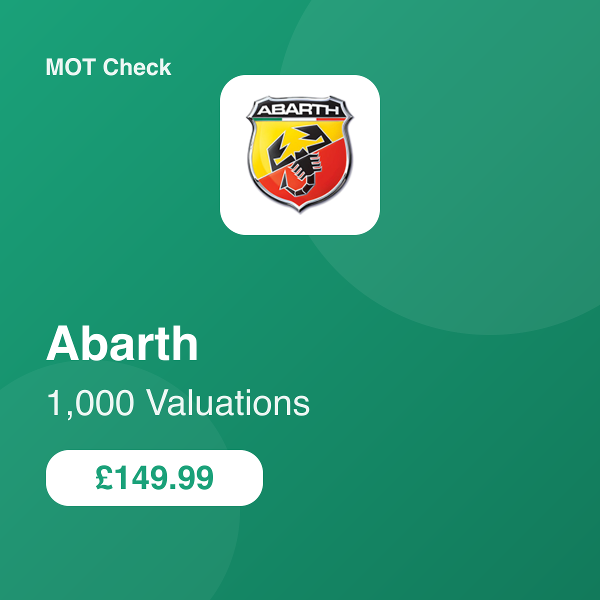 1000 Abarth Valuations