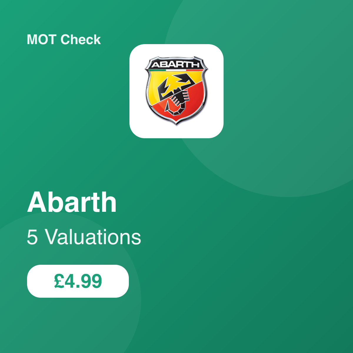 5 Abarth Valuation