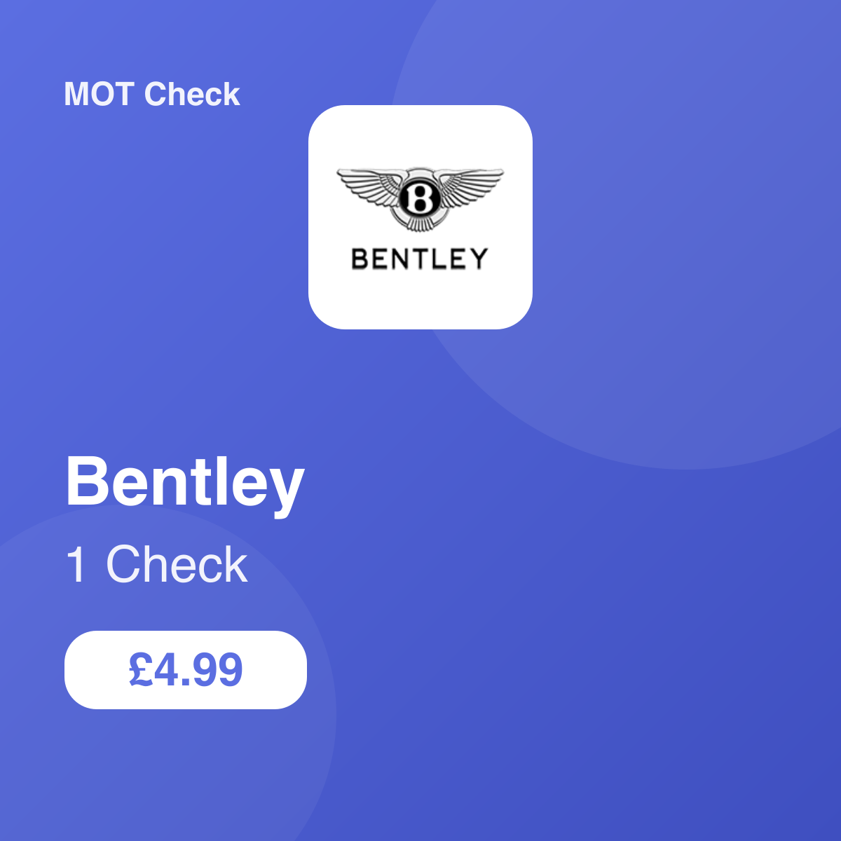 1 Bentley Check