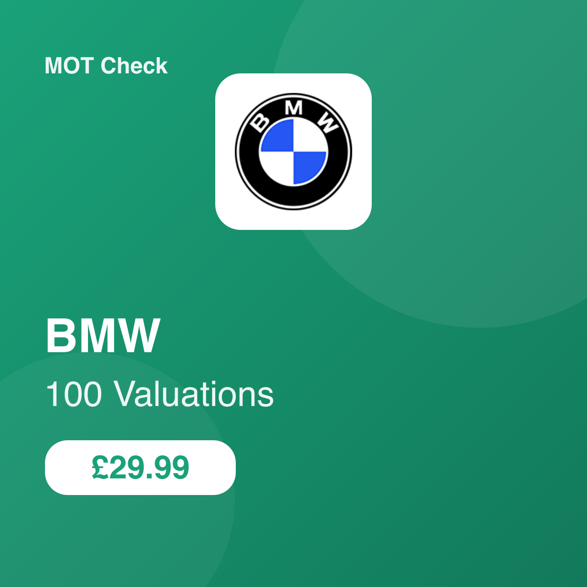 100 BMW Valuations