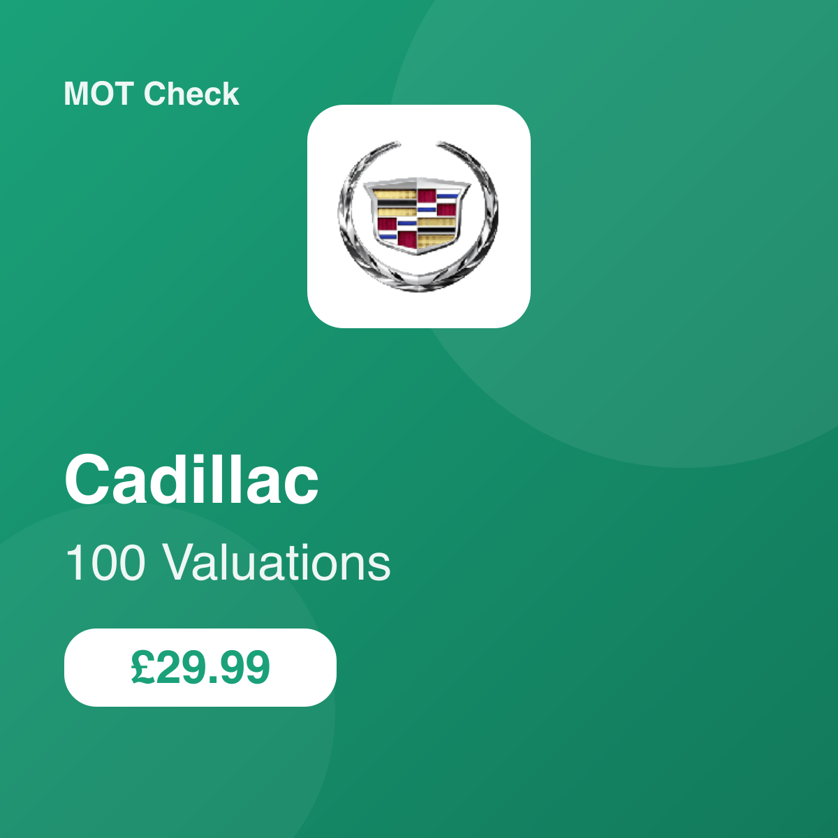100 Cadillac Valuations