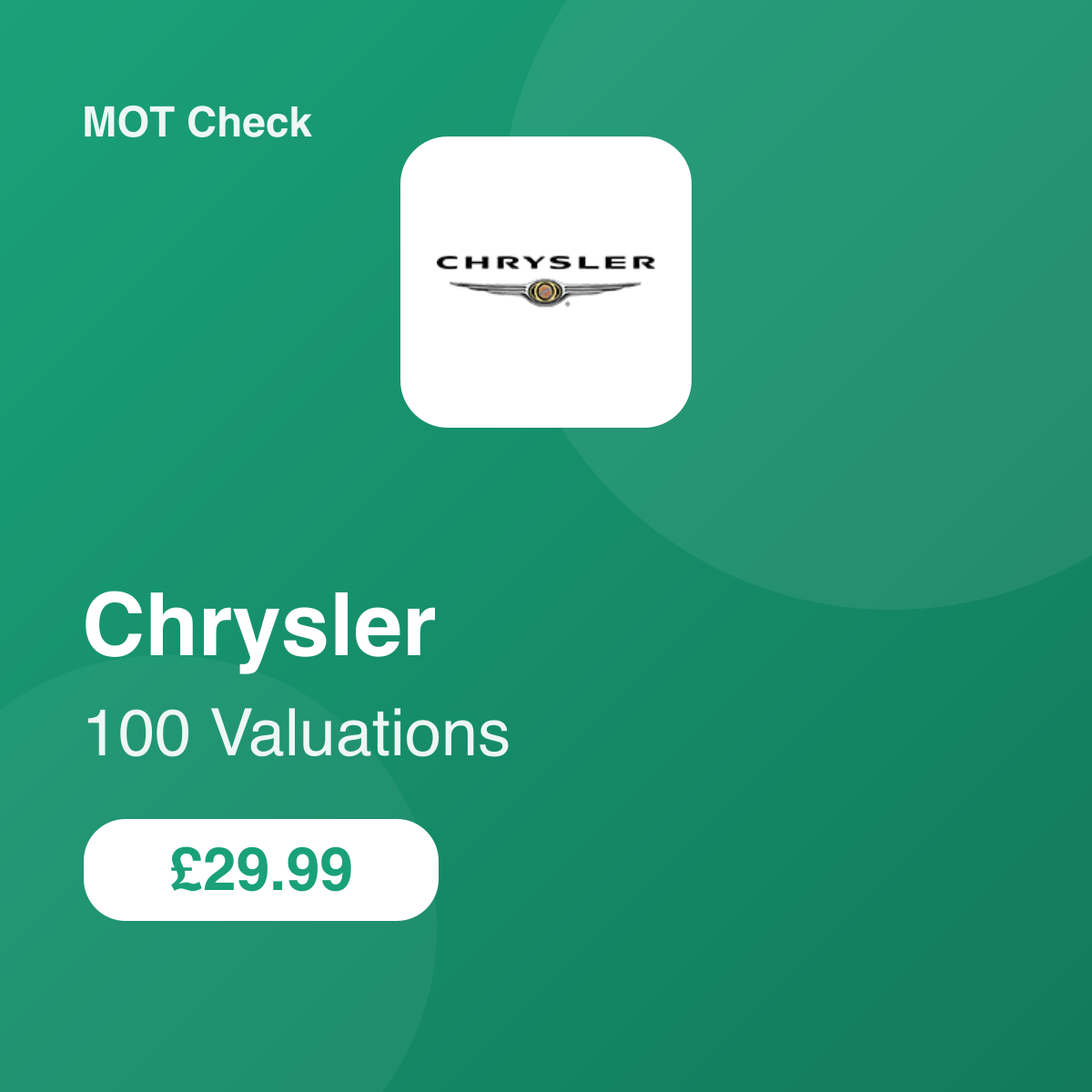 100 Chrysler Valuations
