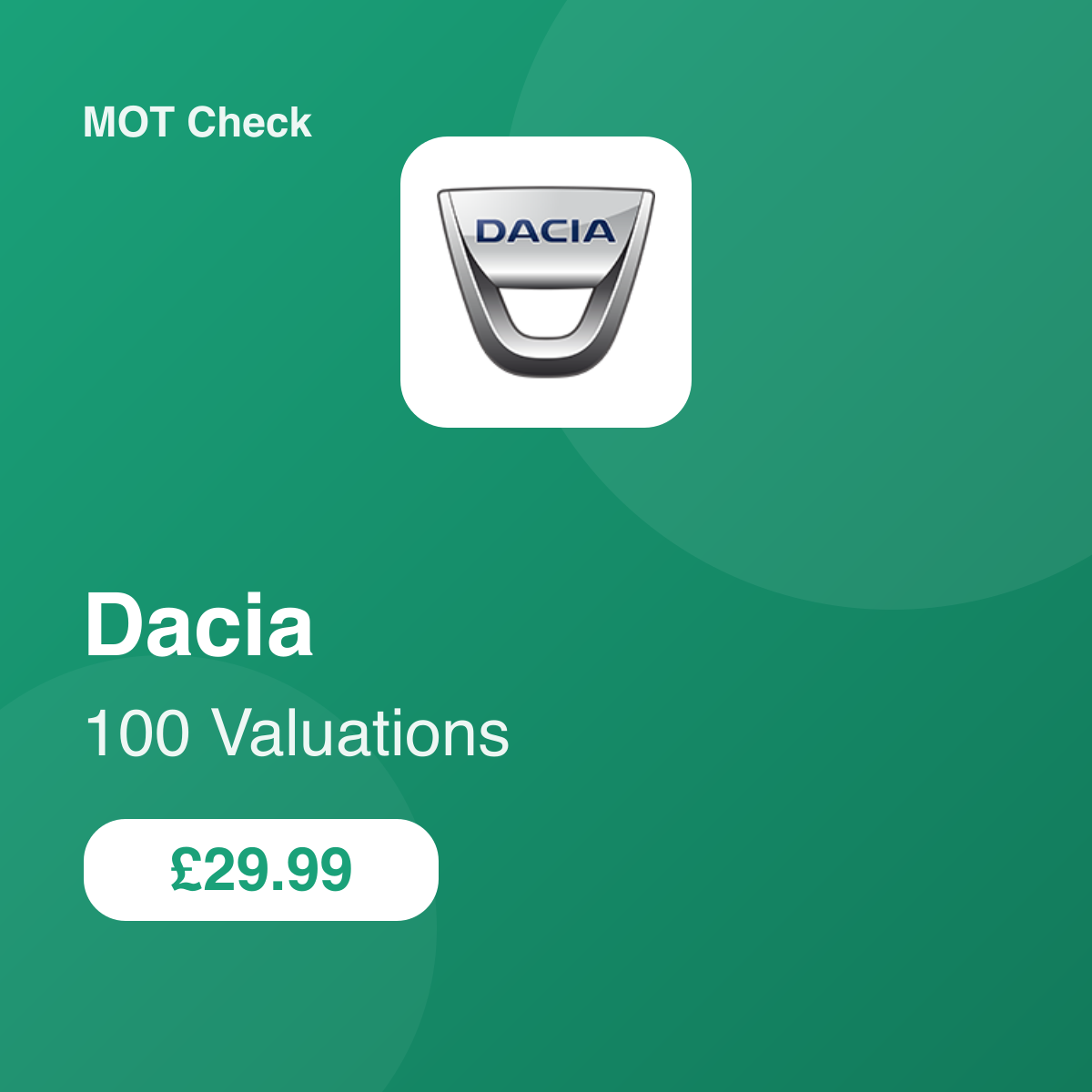 100 Dacia Valuations