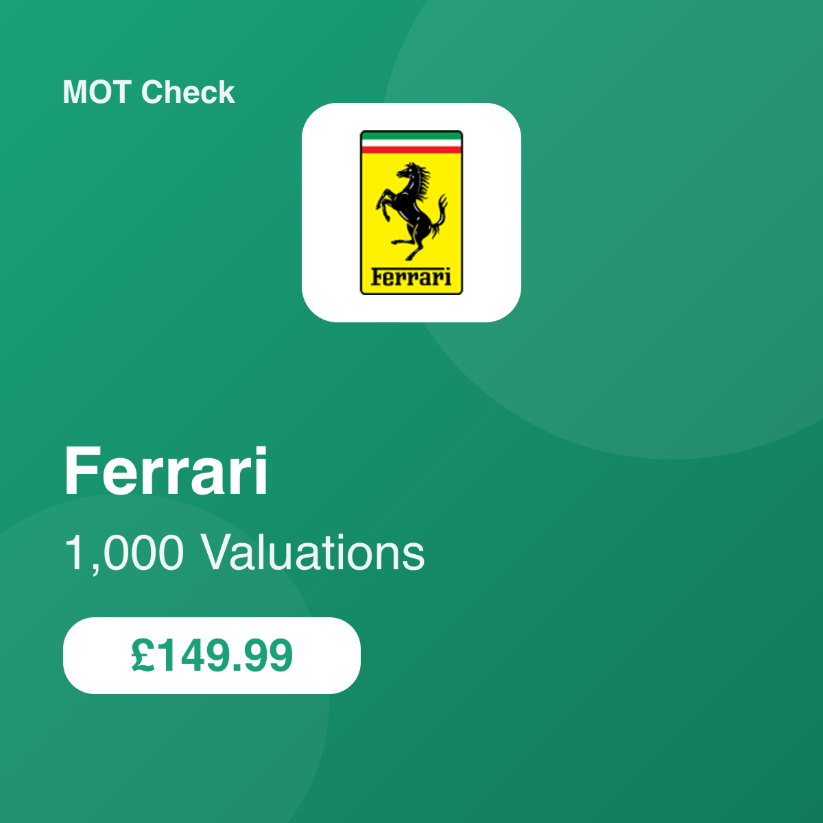 1000 Ferrari Valuations
