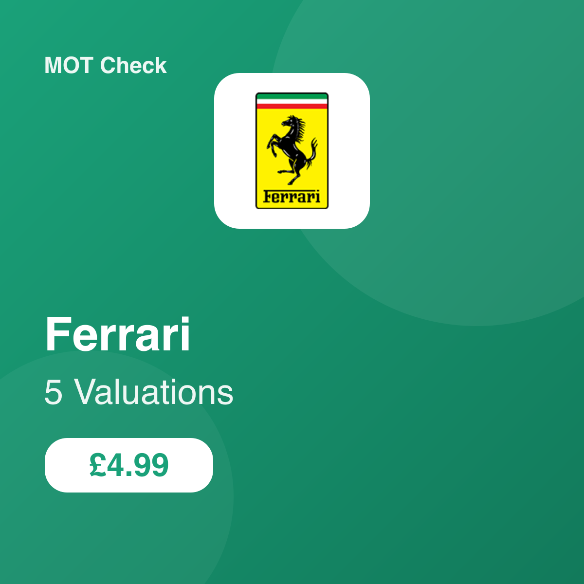 5 Ferrari Valuation