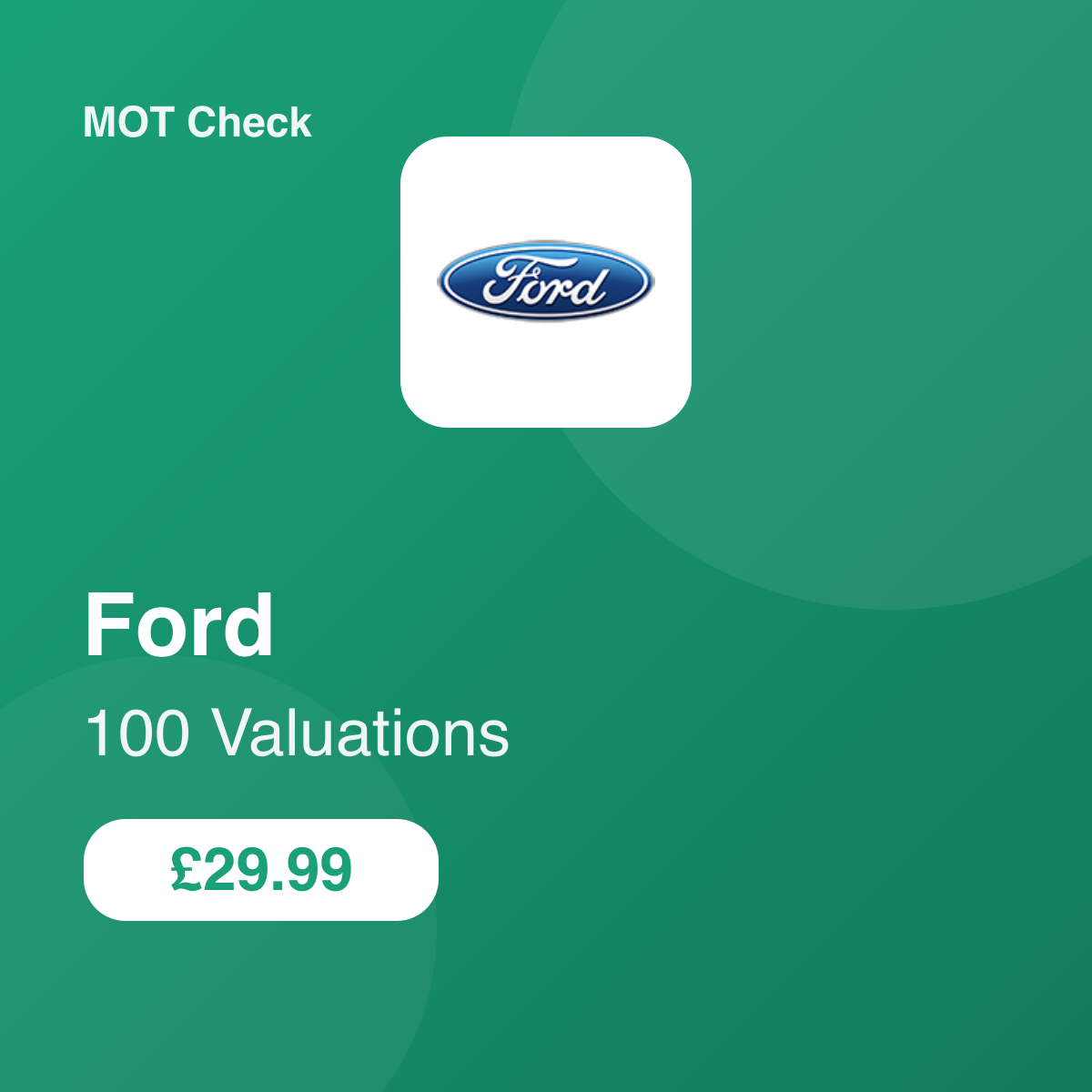100 Ford Valuations