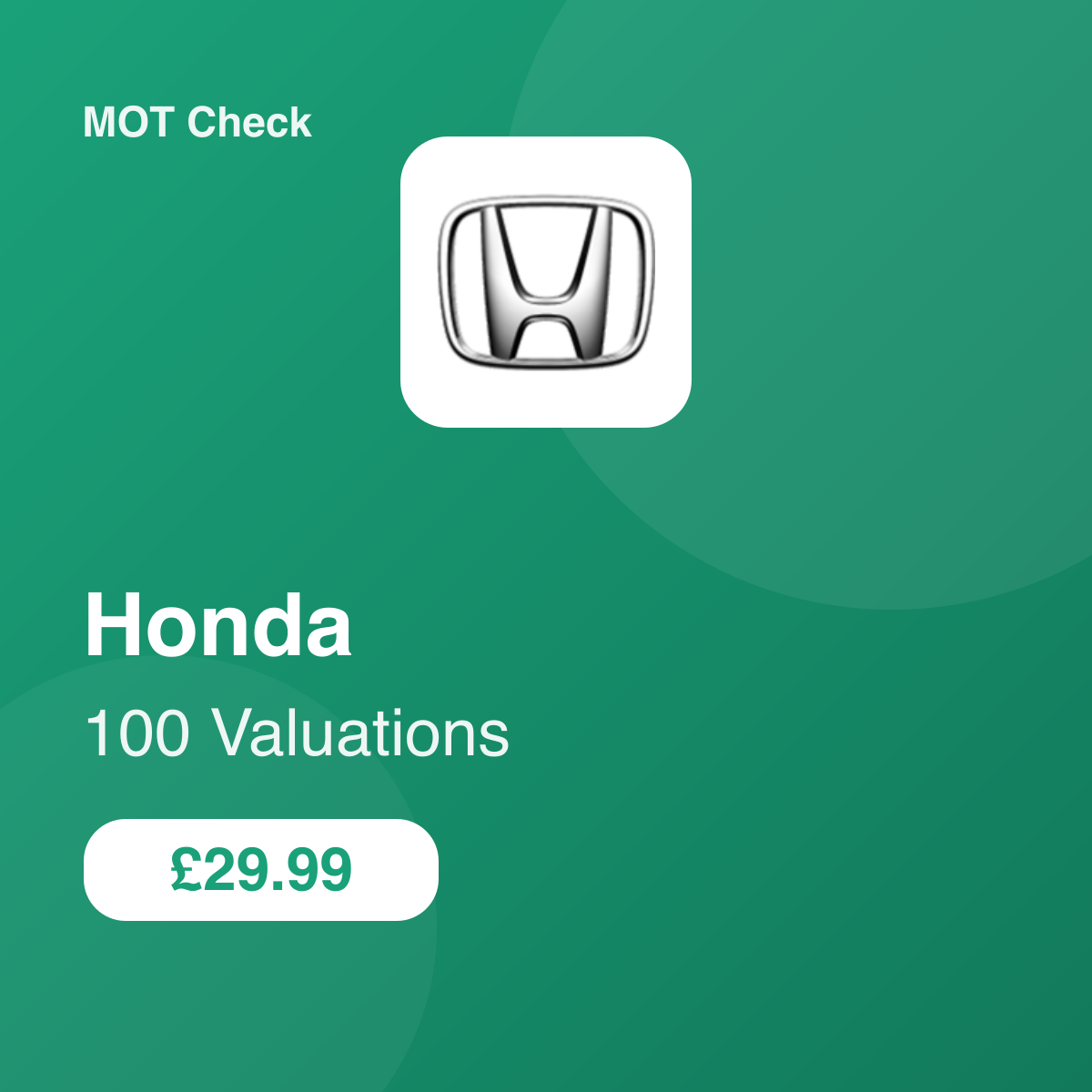 100 Honda Valuations