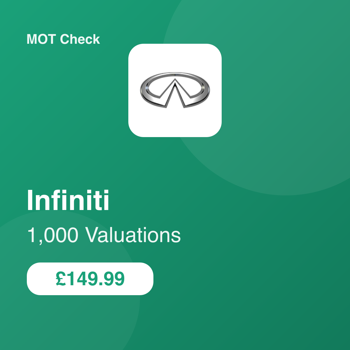 1000 Infiniti Valuations