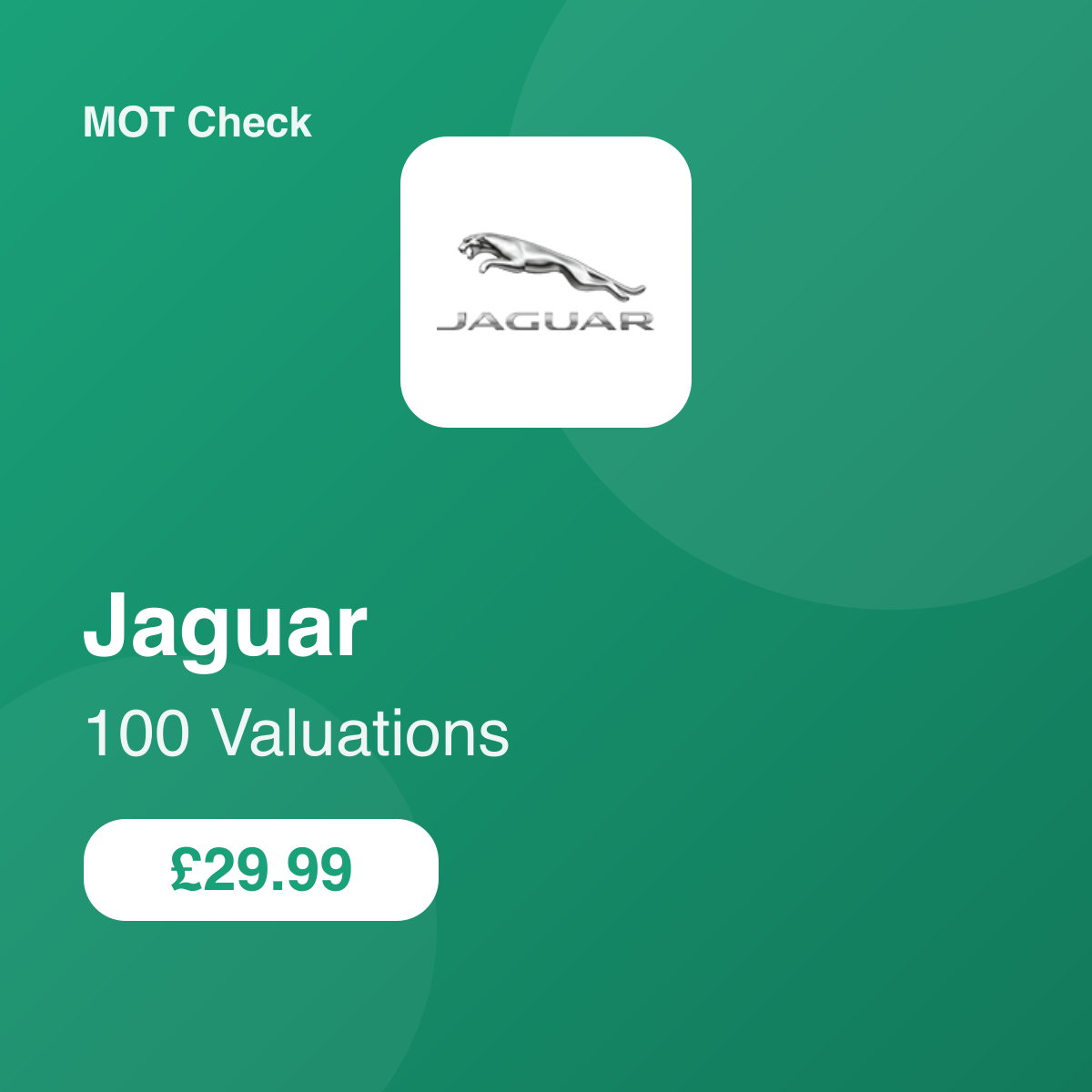 100 Jaguar Valuations