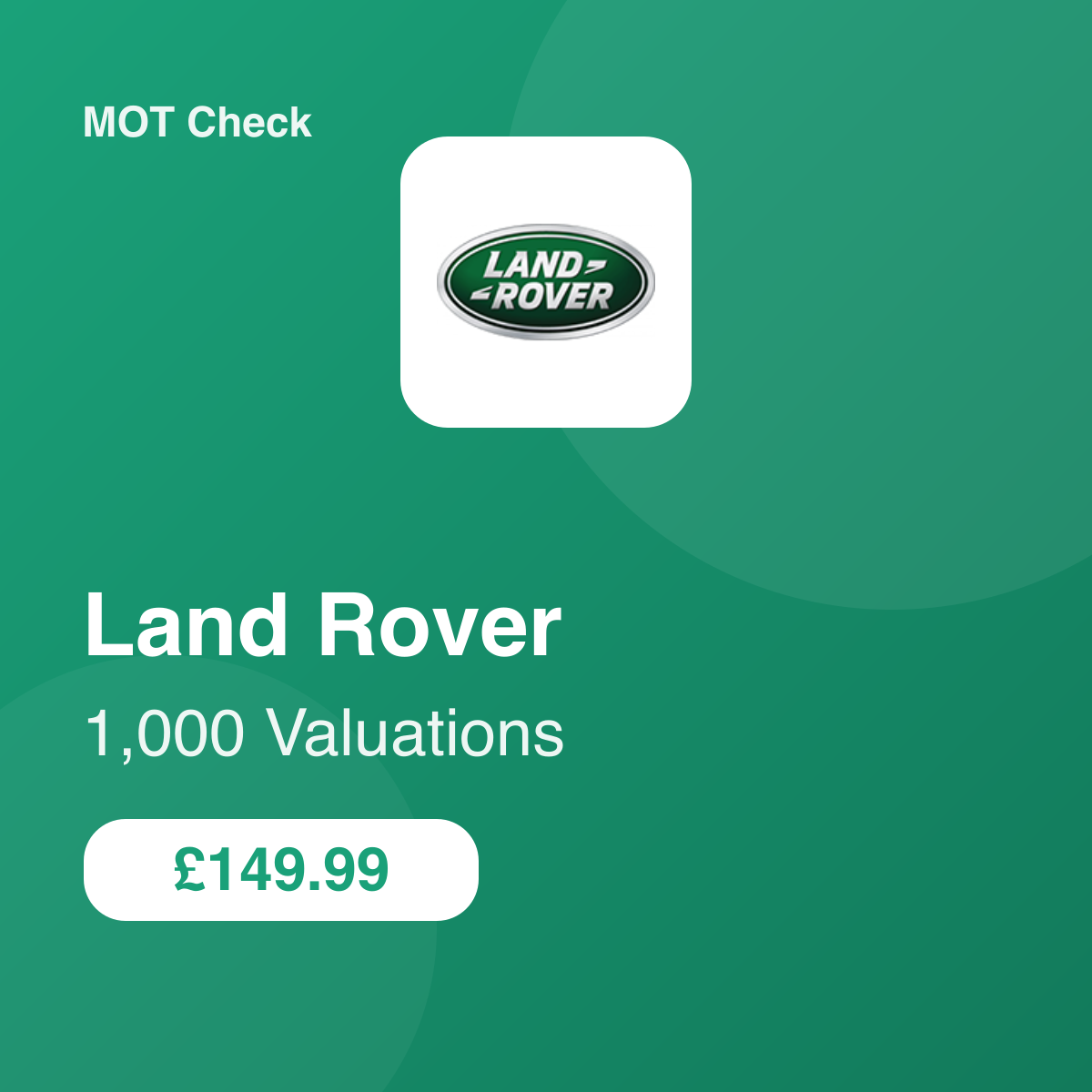 1000 Land Rover Valuations