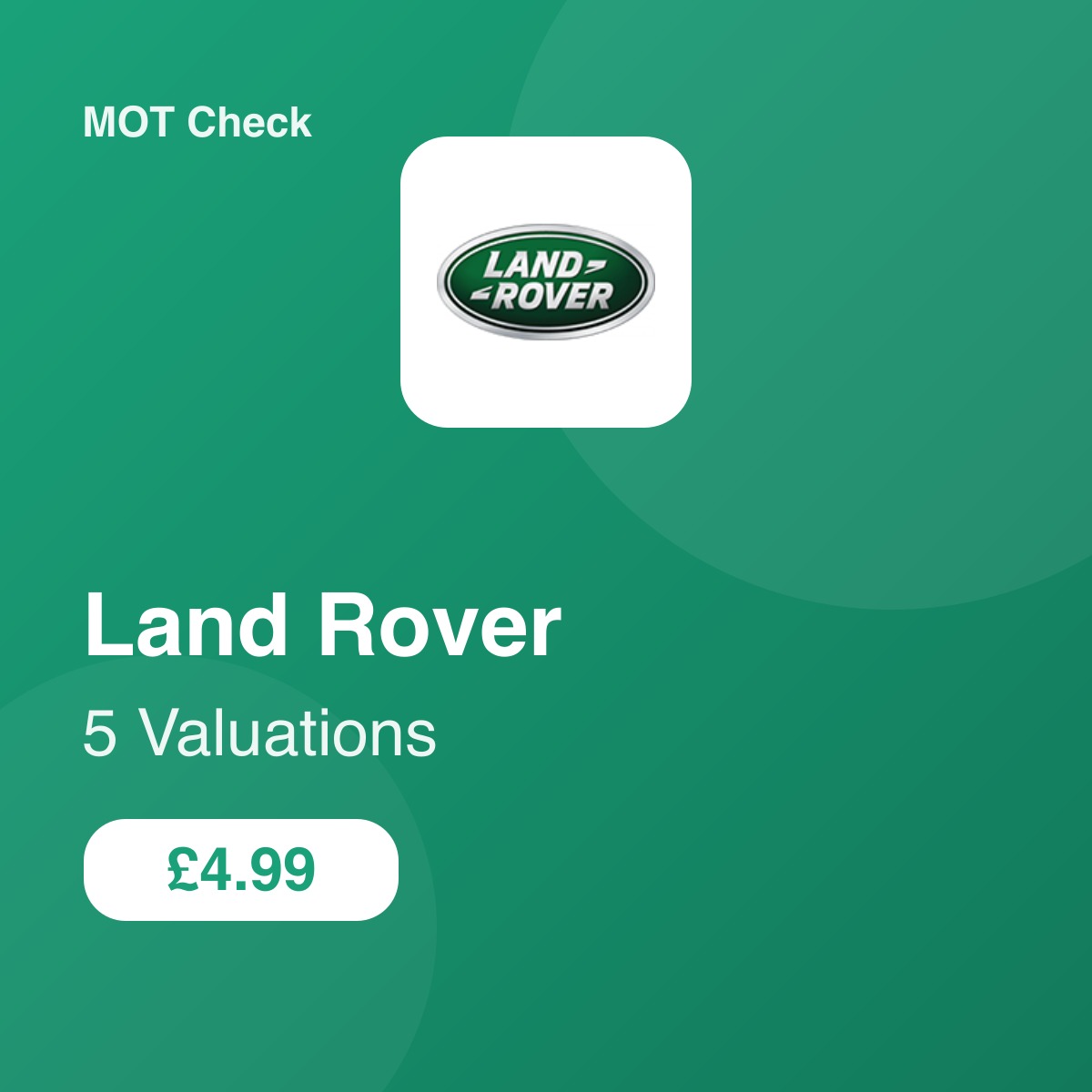 5 Land Rover Valuation