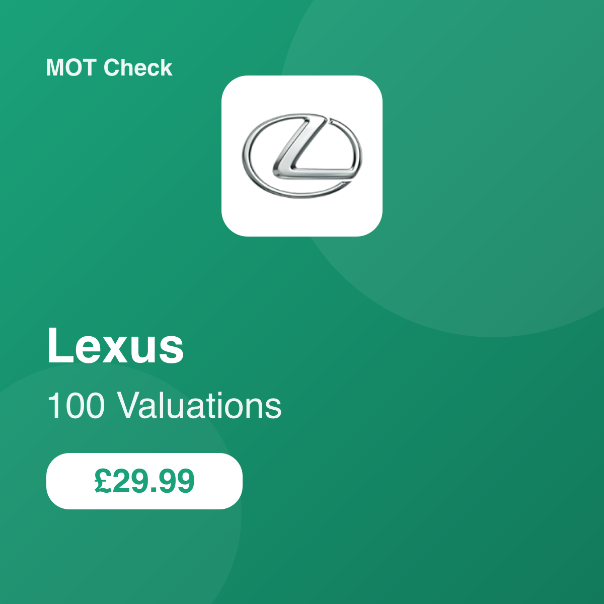 100 Lexus Valuations