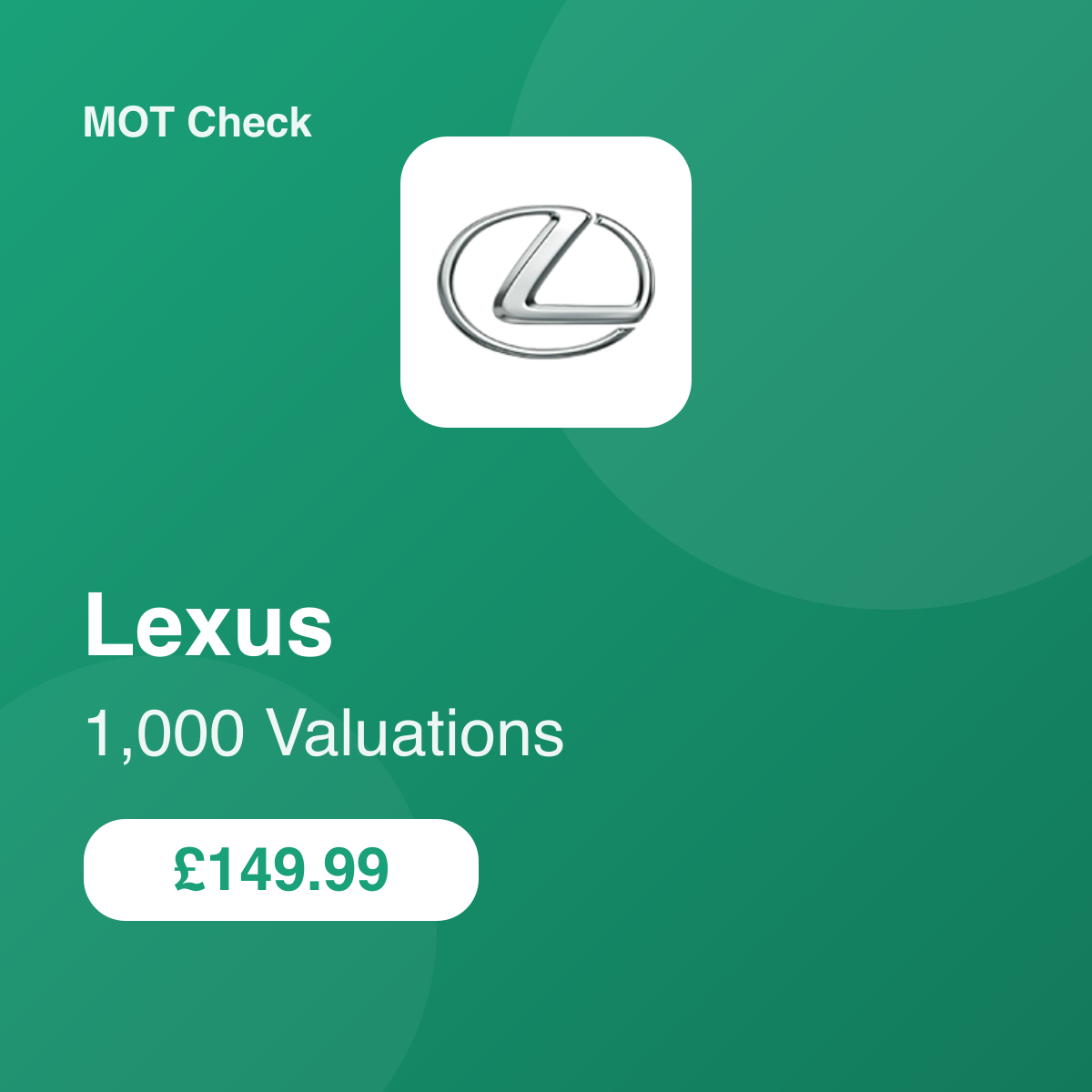 1000 Lexus Valuations