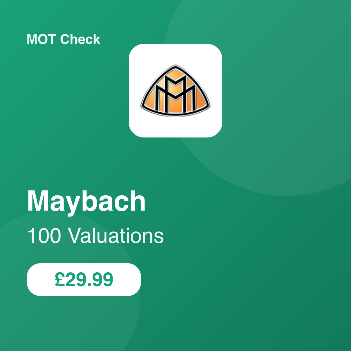 100 Maybach Valuations