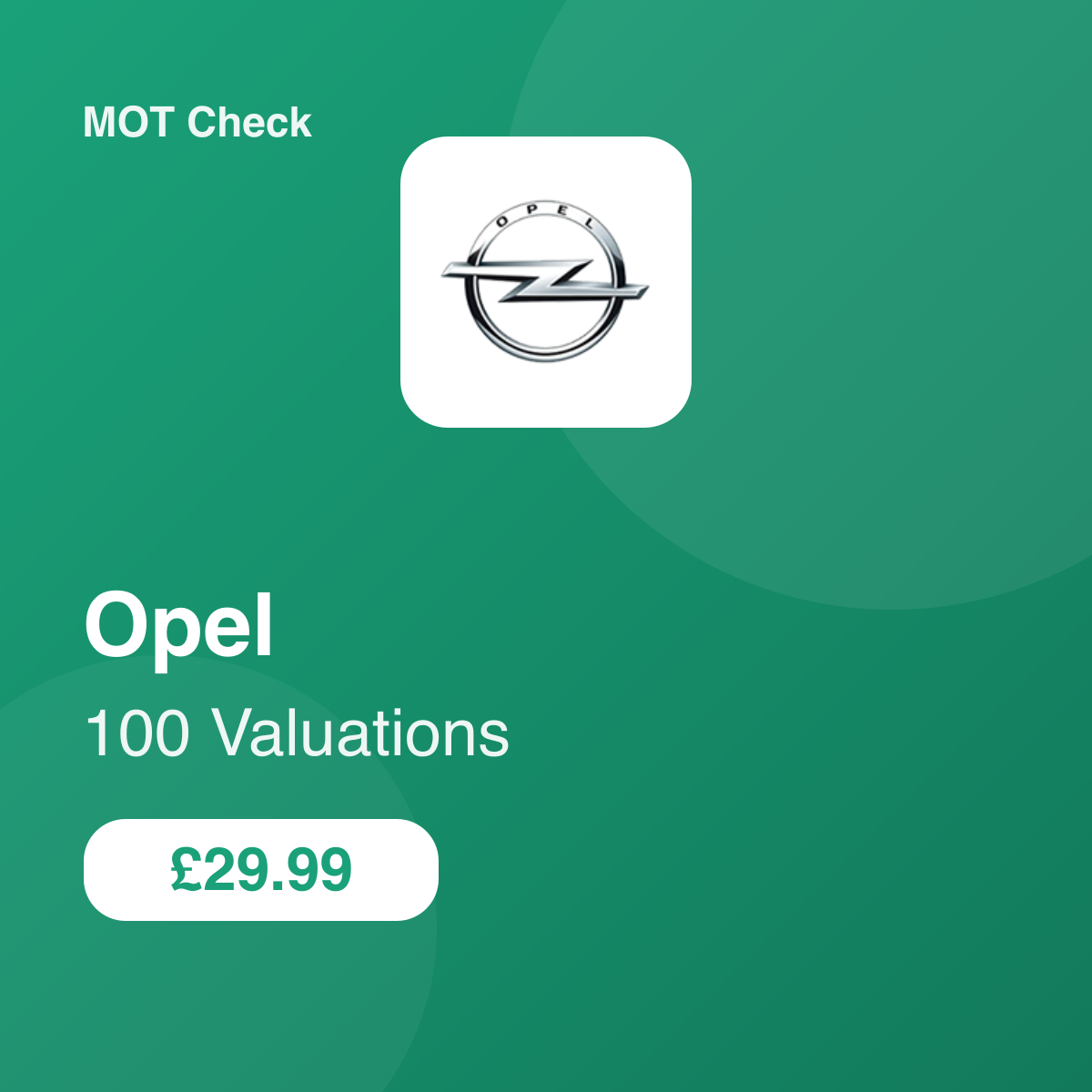 100 Opel Valuations
