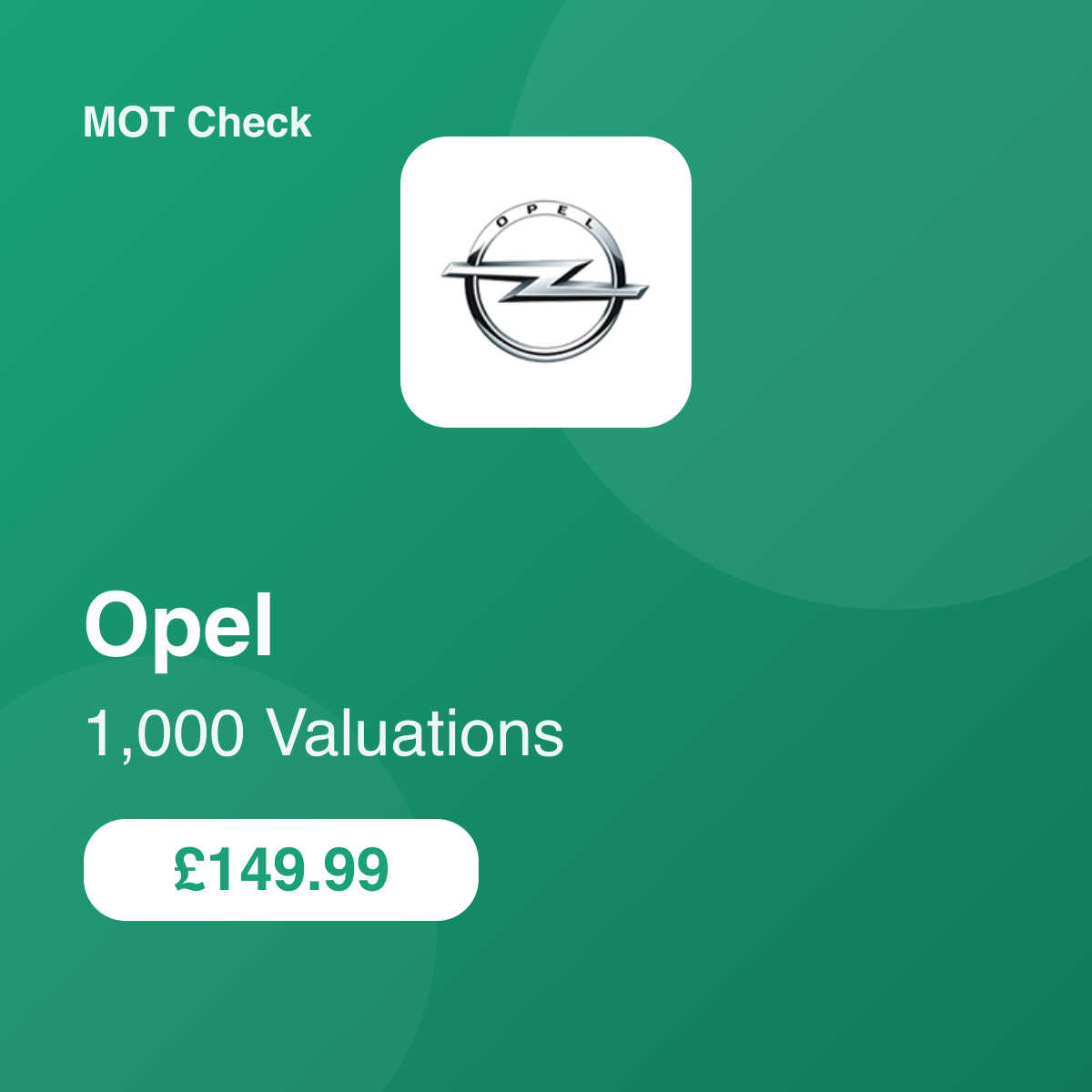 1000 Opel Valuations