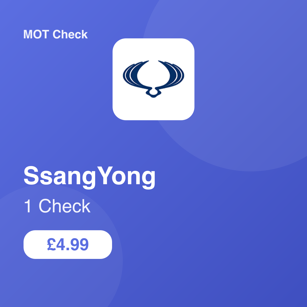 1 SsangYong Check