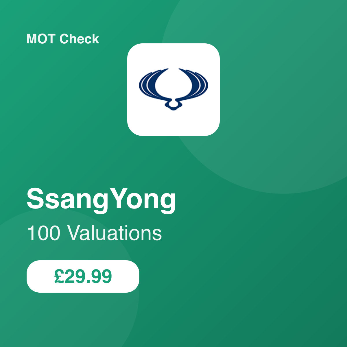 100 SsangYong Valuations