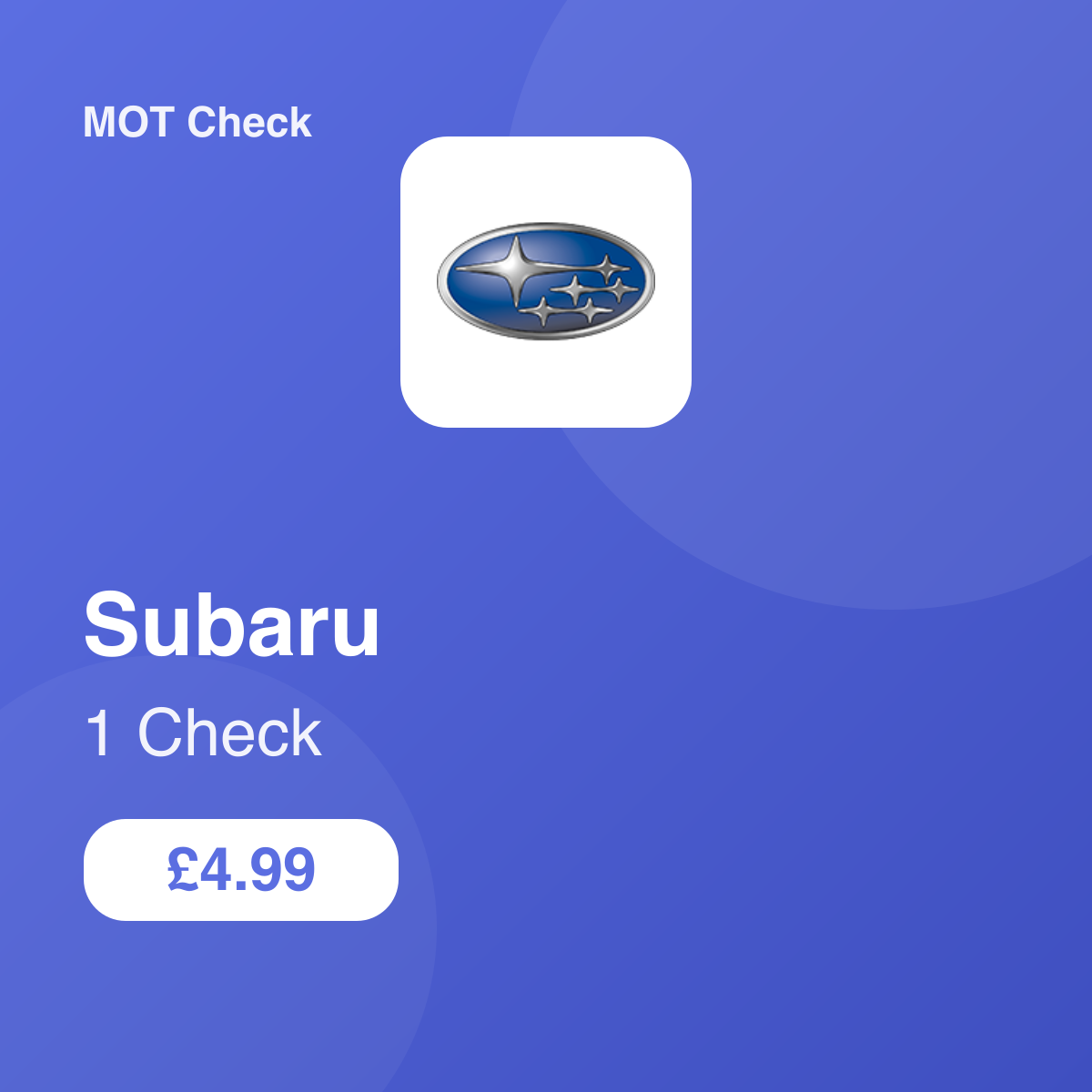1 Subaru Check