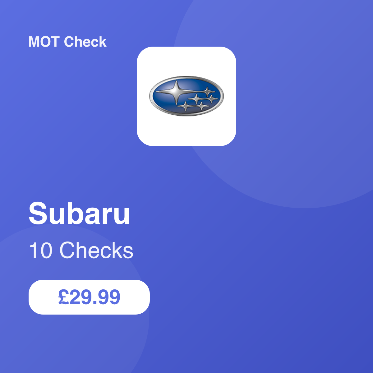 10 Subaru Checks