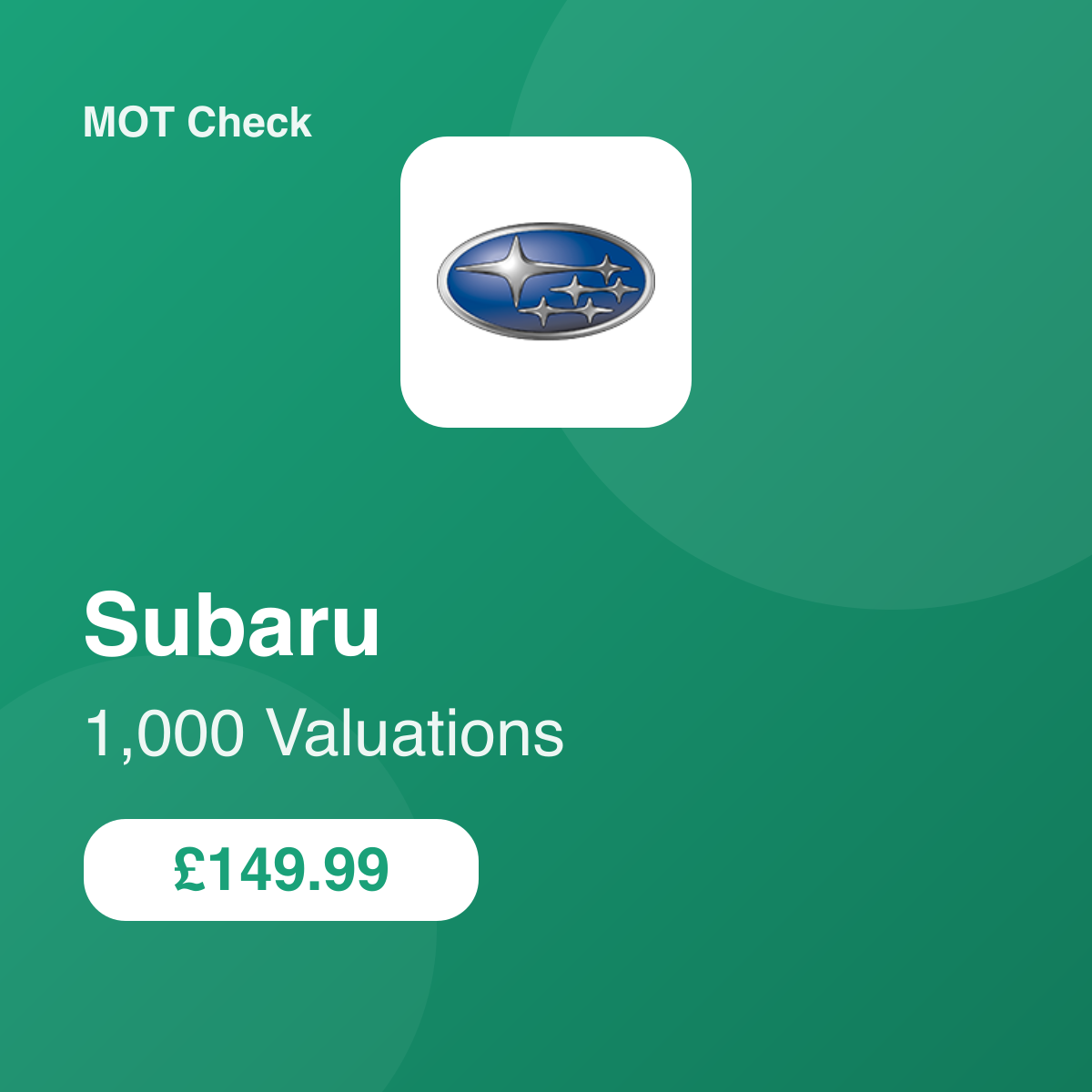 1000 Subaru Valuations