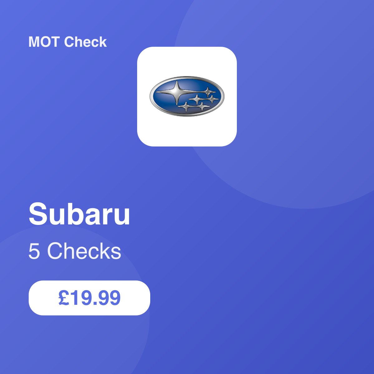 5 Subaru Checks