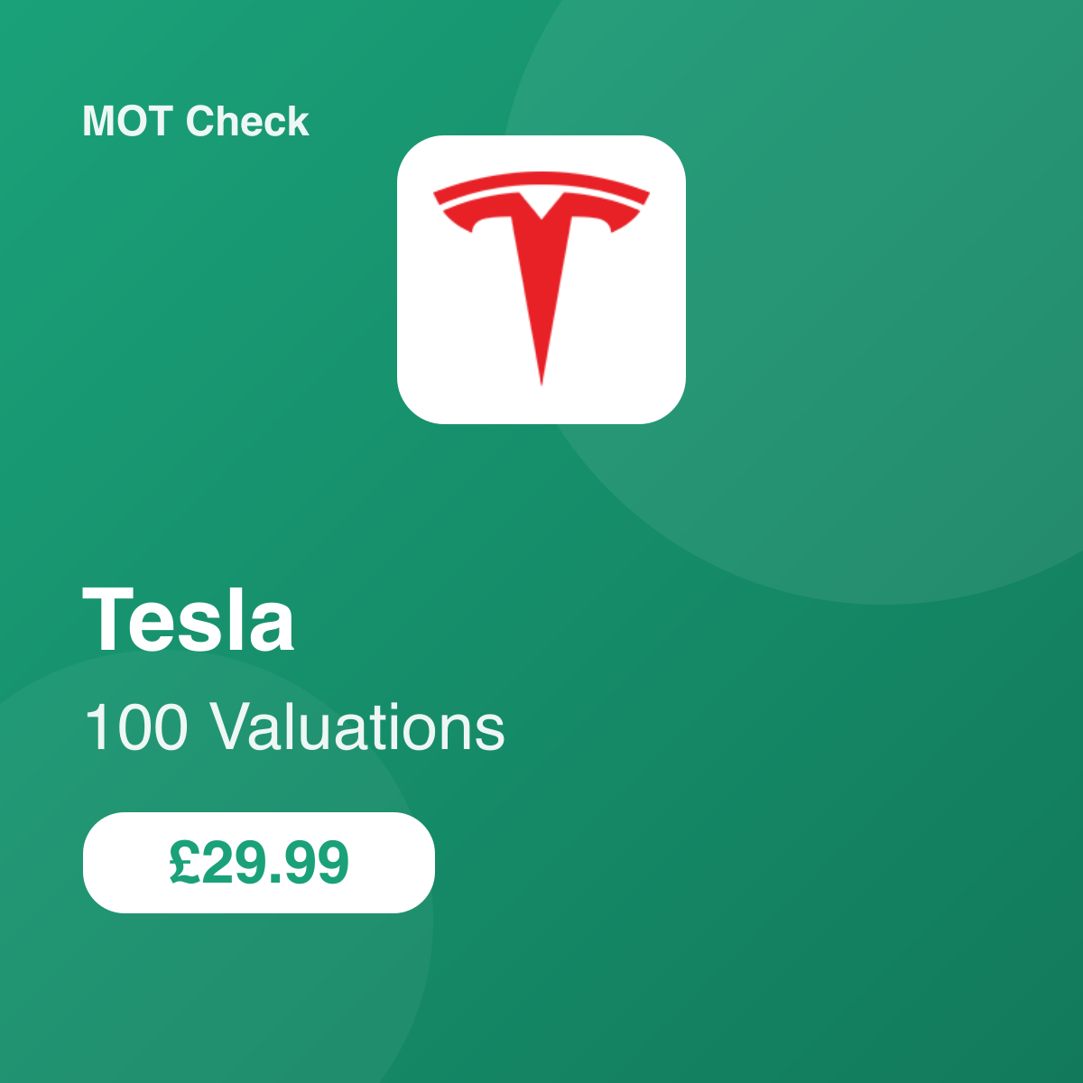 100 Tesla Valuations