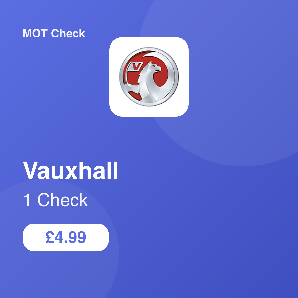 1 Vauxhall Check