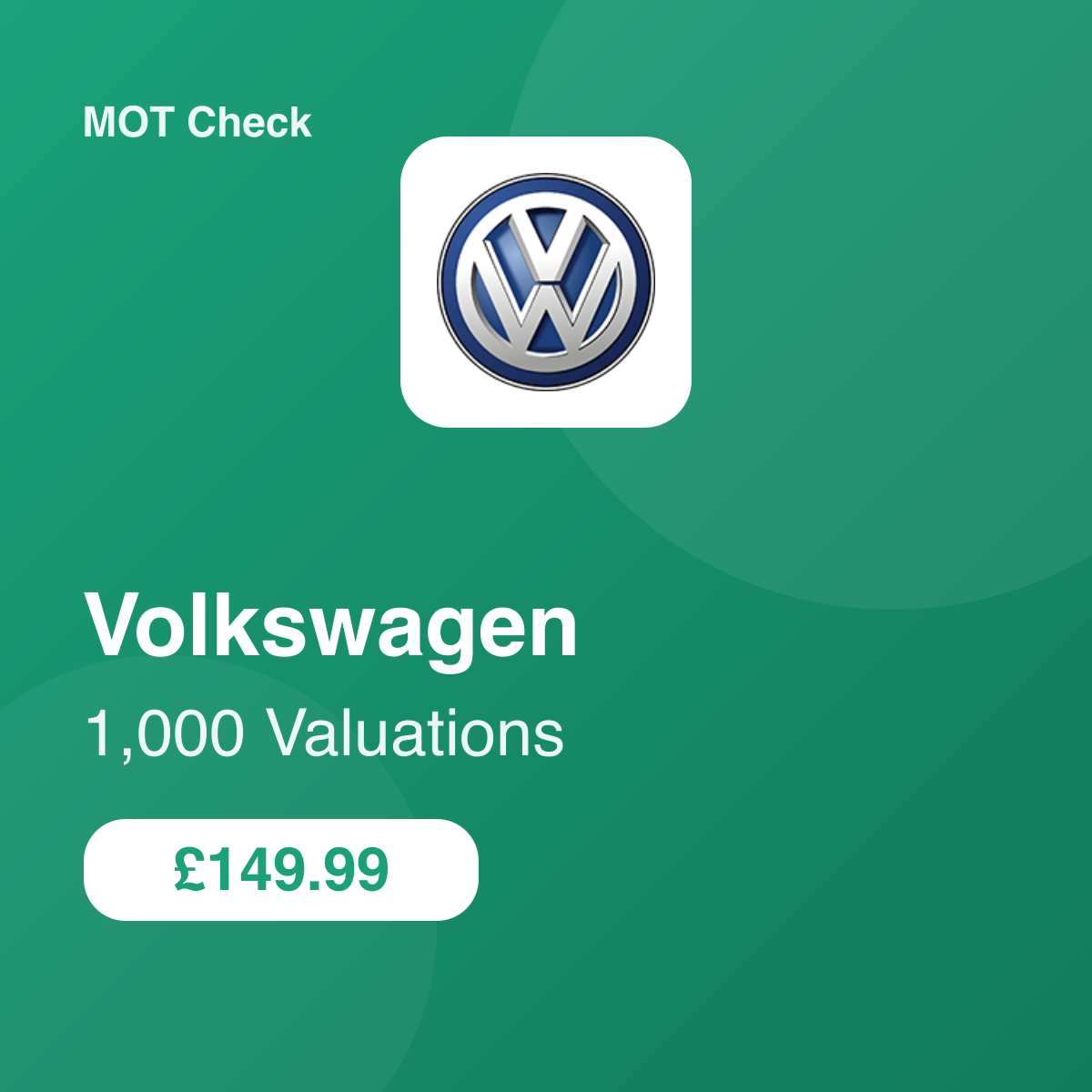 1000 Volkswagen Valuations