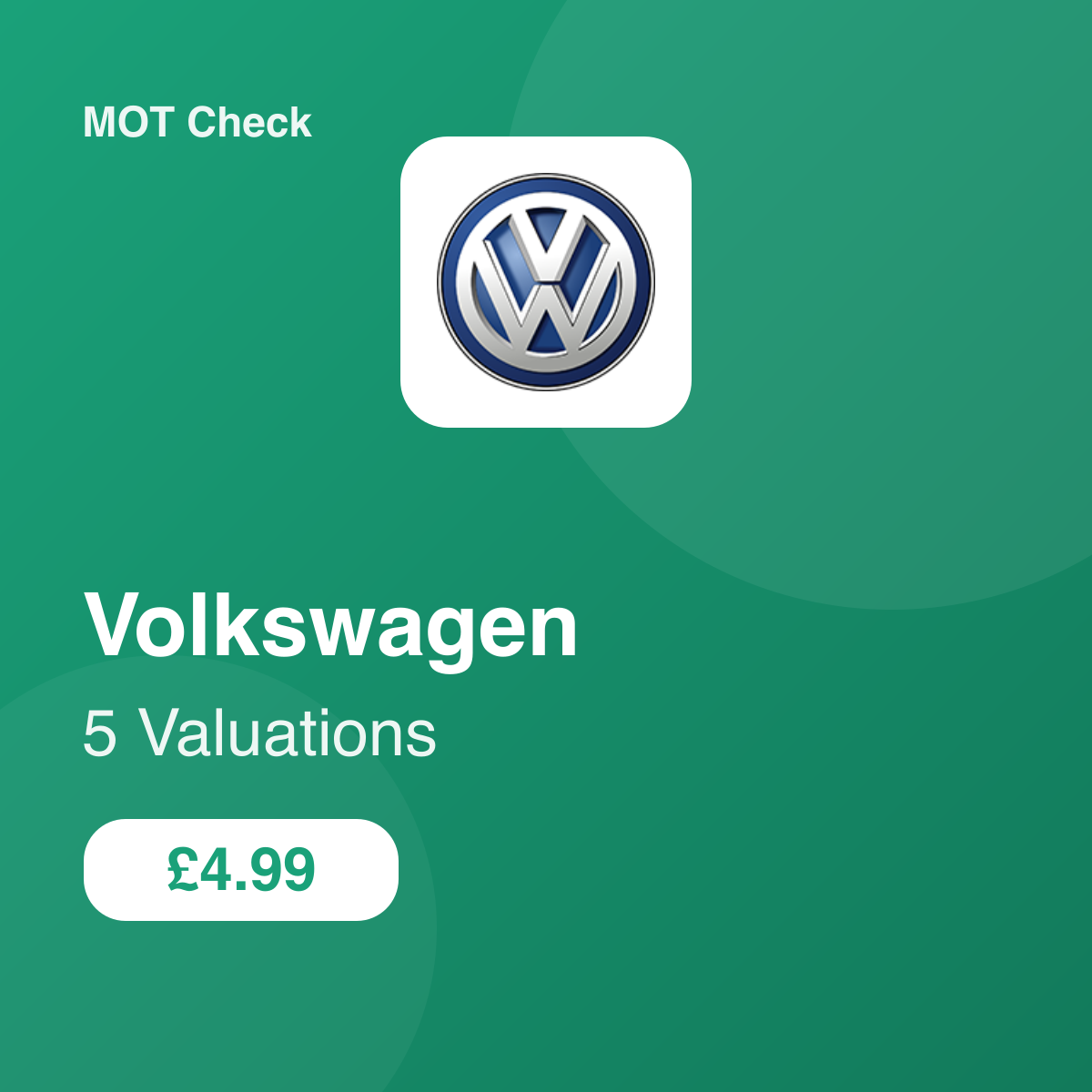 5 Volkswagen Valuation
